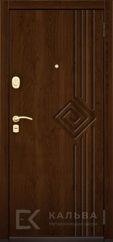 Фото «Входная дверь шоколад с внутренней накладкой МДФ дуб белёный №514»