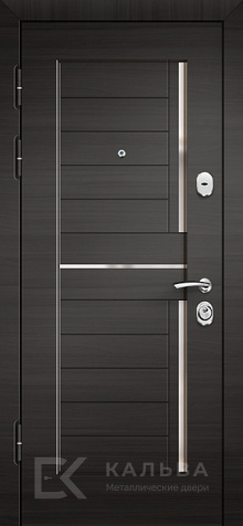 Фото №2 «Металлическая дверь под орех с фрезеровкой внутри графит №342»