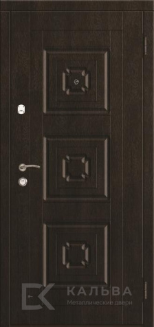 Фото «Стальная дверь венге и графит с вставками для квартиры №392»