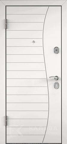 Фото №2 «Входная дверь для квартиры белая модерн внутри орех МДФ №333»