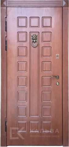 Фото №2 «Металлическая дверь шоколад с отделкой МДФ квадраты классика №91»