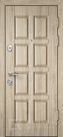 Фото «Железная дверь классика светлый дуб внутри МДФ золотой дуб №334»