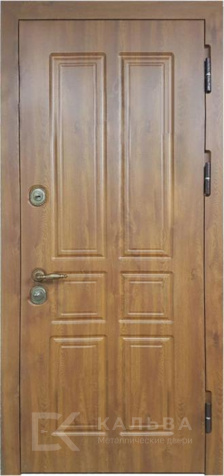 Фото «Металлическая дверь дуб золотистый и белая с круглым декором №357»