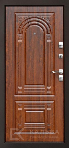 Фото №2 «Железная дверь орех модерн с хром-вставками внутри классическая арка №324»