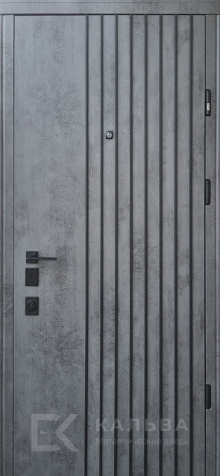 Фото «Железная дверь лофт графит с зеркальной вставкой для квартиры №50»